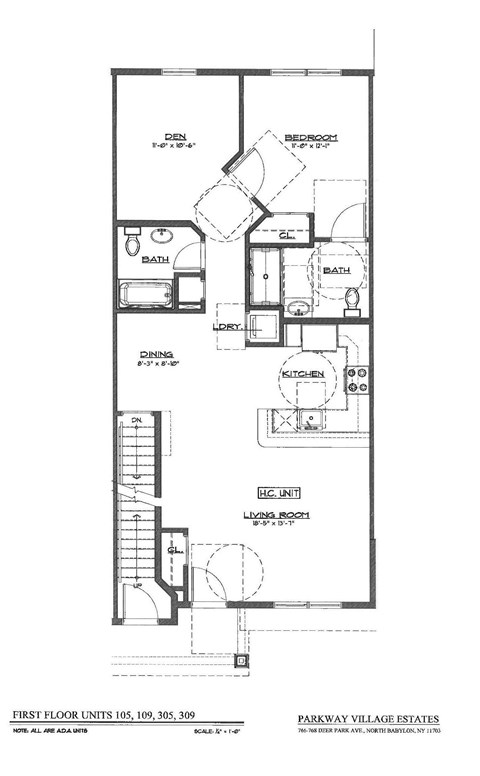 Floor plan for 2 beds, 2 baths, 1010 sqft